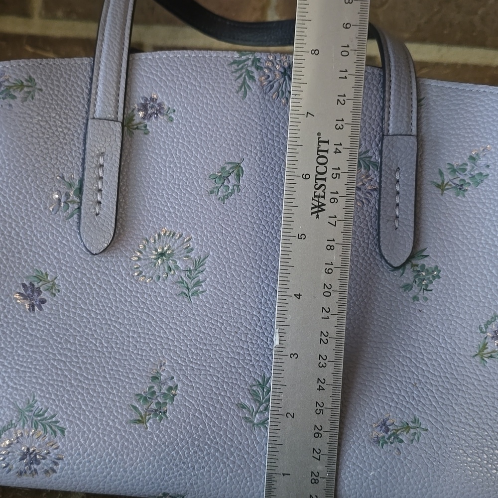 Coach Charlie Leather 28 Carryall In Meadow Print Light Blue - Picture 10 of 11